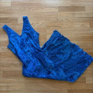 Blue Paisley Midi Dress